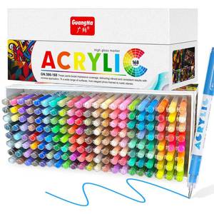 lot 7224 image: Guangna Acrylic Gel Pens 168 Color, Colored Pens for Journaling, Coloring Books, Calligraphy, Note Taking & DIY Crafts, RollerBall Pen Tip
