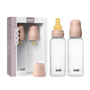lot 7239 image: BIBS Plastic Baby Bottle, 270 ml, 2-Pack, Blush