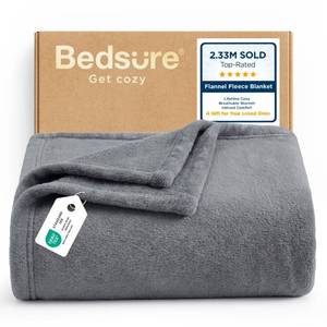 lot 7254 image: Bedsure GentleSoft Fleece Blanket Twin Size Grey - 300GSM Lightweight Plush Fuzzy Cozy Soft Warm Blanket for Bed, Sofa, Couch, Travel, Camping, 60x80 inches