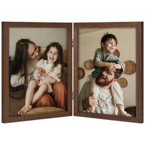 lot 7260 image: decorUhome Double 8x10 Picture Frame Vertical, Brown