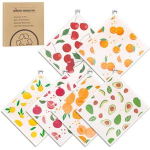 lot 8042 image: 6 Pack Fruit Swedish Dishcloths for Kitchen,Swedish Rags Dish Towels