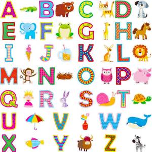 lot 8055 image: 52PCS Alphabet & Animal Jelly Stickers, Thick Window Door Cling Decals Removable Reusable Gel Decals for Kids Toddlers Home Classroom Nursery Animal Theme Party Supplies Decorations (Not Edible)