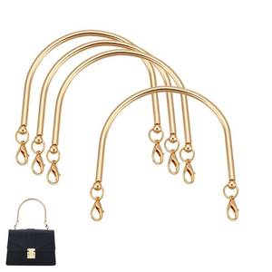 lot 8057 image: PH PandaHall 4pcs Golden Bag Handles, 4.5x4.9 Inch Metal Bag Straps