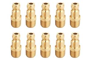 lot 8058 image: Brass 14 Inch NPT Male Automotive Type C, Air Hose Quick Connect Adapter