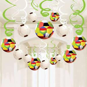 lot 8085 image: 30CT Soccer Hanging Swirl for Soccer Party Supplies Theme Birthday Party Decorations