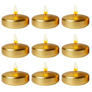 lot 8086 image: Gold Floating Candles, 3 Inch, 12 Pack