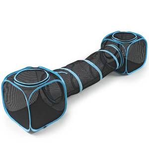 lot 8093 image: INTURN Cat Furniture Tent for Indoor and Outdoor Playpen Portable Cat Tunnels, Outdoor Kennel (2 Cube  Tunnel)