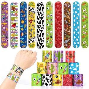 lot 8099 image: 36Pcs Cartoon Story Party Favor - Cartoon Story Slap bracelets, Theme Birthday Decorations Party Supplies Exchanging Gifts Classroom Prizes,Goodie Bag Stuffer (12 Styles)