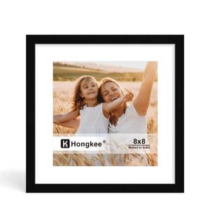 lot 8106 image: Hongkee 8x8 Picture Frame, 8 x 8 Solid Wood Frame with Real Glass, 1 Pack
