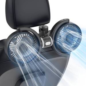 lot 8115 image: Car Fan USB Powered for Baby Backseat with 3 Speed Separately Controlled