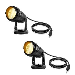 lot 8126 image: LemonBest Landscape Lights - 5W 110V Outdoor Spotlight - Waterproof IP65-3000K Warm White LED Landscape Lights - 5ft Cable for Yard Garden Patio Driveway House (Include Spike) (2 Pack)
