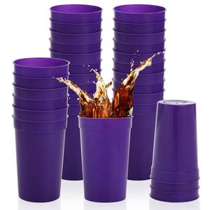 lot 8142 image: Fasmov 30 Pack 16 oz. Plastic Cups Plastic Tumblers Blank Reusable Drink Tumblers for Parties, Events, Marketing, Weddings, Purple