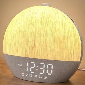 lot 8149 image: LIORQUE Wake Up Light Sunrise Alarm Clock for Bedrooms with BT Speaker