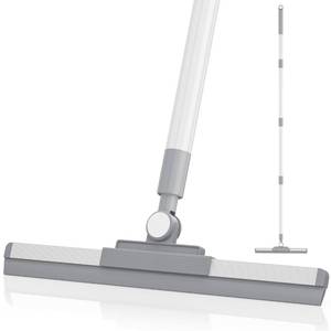 lot 8163 image: Floor Squeegee with 180° Rotating Head, Squeegee for Floor with 52 Long Handle, Squeegee Broom, Squeegee for Window Cleaning, Bathroom Tile, Garage Concrete, Deck, Shower Glass (White)