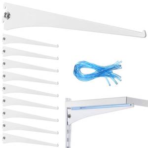 lot 8167 image: Gisafai 10 Pack Shelf Bracket Adjustable Shelving Brackets Single Track Twin Track System Metal Stand for Shelving Shelf Standard Stand for Stores Closet Kitchen(White,16 Inch)