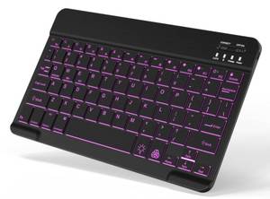 lot 8177 image: Backlit Bluetooth Keyboard Small Portable Wireless Keyboard Rechargeable Illuminated for Android Samsung Tablet Cell Phone Smartphone iPad A16 11th 10th Generation iPad Pro Air Mini iPhone (Black)