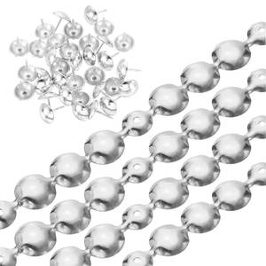 lot 8180 image: uxcell Upholstery Nailhead Trim, 6 Meters Glossy Upholstery Tacks Strips, Decorative Nail Trims with Nails for Sofa Headboard, Chair DIY Furniture Accessory (16mm Silver)