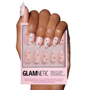 lot 8187 image: Glamnetic Press On Nails - Short Almond, Glossy Fake Nails 30 Pc Full Kit