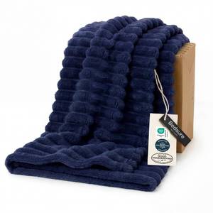 lot 8204 image: Bedsure Soft Twin Blanket for Bed Decor Gifts Navy Blue 60x80
