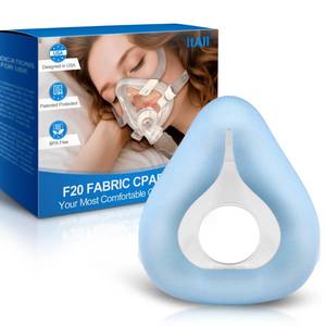 lot 8209 image: Replacement F20-Style Fabric Mask (Medium) - No Silicone Contact, CPAP Full Face Cushion Wrapped by Cooling Fabric for Airfit F20 & Airtouch F20, No Stuffiness Even in Hot Weather (Blue-M)