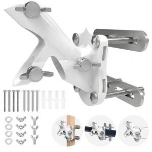 lot 8213 image: Flag Pole Holder,2-Positions No Drill Flag Pole Holder for Railing,for 1 Flagpole, Aluminium Flag Pole Mount for Porch & Fence Rail, Apartment Balcony,Square Railing,Five Installation Methods (white)