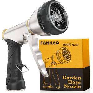 lot 8224 image: FANHAO Garden Hose Nozzle Heavy Duty, Metal Water Hose Sprayer, Leakproof