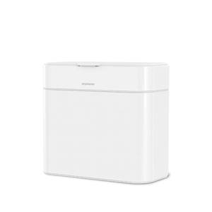 lot 19320 image: simplehuman Compost Caddy, 4L  1.1 Gallon Countertop Kitchen Compost Bin with Magnetic Dock for Trash Can, Soft-Seal Lid, Removable Inner Bucket, White Steel