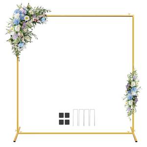 lot 19327 image: JEBUTU Wedding Arch Backdrop Stand Square 6.6x6.6FT Gold Balloon Arch Stand Garden Arbor Backdrop Frame for Wedding Party Birthday Baby Shower Photo Booth Background Decoration