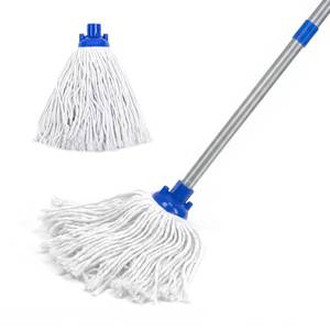 lot 19341 image: Indoor Mop for Floor Cleaning, Lightweight Cotton Mop with 2 Washable Heads