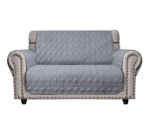lot 19363 image: Ameritex Loveseat Cover Water-Resistant Quilted Furniture Protector with Back Nonslip Paws Slipcover for Dogs, Kids, Pets Loveseat Slipcover Stay in Place for Leather (54, Light Grey)