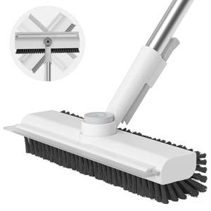 lot 19374 image: AIR U Floor Scrub Brush with Long Handle, 3 in 1 Floor Scrubber