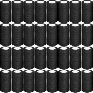 lot 19387 image: 54 Pack Black Self Adhesive Bandage Wrap Bulk 4 Inch x 5 Yards Cohesive Bandage,Vet Wrap Breathable Elastic Self-Adherent Tape for Stretch Athletic Sports Wrist Ankle Dogs Pet Vet Wrap