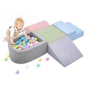 lot 19390 image: Climbing Toys for Toddlers , Foam Climbing Blocks with Ball Pit for Baby, 5-Piece Soft Toddlers Climbing Toy Indoor,Climbing Crawling Toys Soft Foam Blocks Activity Play Set(Balls not Included)