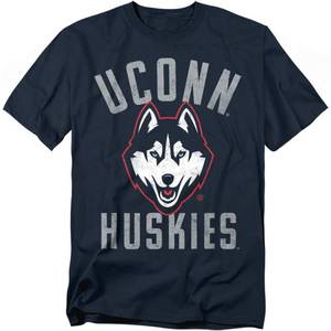 lot 20133 image: University of Connecticut Official Huskies Logo Unisex Adult T Shirt,Navy, Small