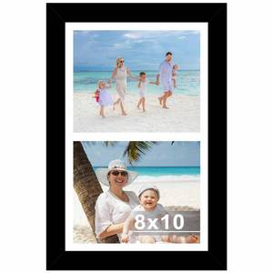 lot 20143 image: JCJMY 8x10 Double Picture Frame, Display 2 8 x 10 Photos or 11x17 Picture, Two Opening Double 8x10 Collage Frame for Wall Hanging, 8 by 10 Multi Photo Frame, Black