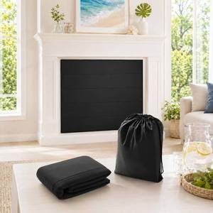 lot 20157 image: PAWBOSE Magnetic Fireplace Cover - Stop Heat Loss & Keep Drafts Out with Built-in 12 Strong Magnets for Iron Fireplace Frame, 36x27 Inch