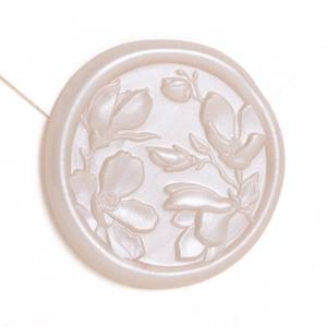 lot 20165 image: UNIQOOO Wax Seal Stickers - 3D Magnolia Wedding Invitation Envelope Botanical Seal Sticker, 50 Pcs Self- Adhesive Champagne Stickers, Perfect for Invitation, Christmas, Gift Wrapping, Party