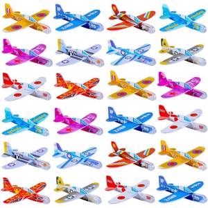 lot 20179 image: Manmel 25 Pcs Foam Gliders Planes Toys for Kids, Paper Airplane, Party Favors Goodie Bag Stuffers, Outdoor Flying Toys, Bulk for Classroom Prizes Boys and Girls