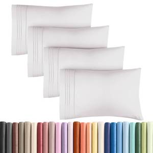 lot 20193 image: Queen Pillow Cases Set of 4 - Ultra Soft Pillowcase Covers - French Grey