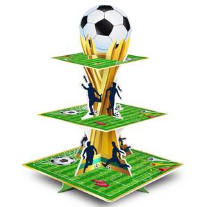 lot 20227 image: KALEFO Soccer 3-Tier Cupcake Stand for Sports Birthdays