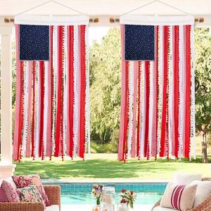 lot 20234 image: Deloky 2Pcs 4th of July Rag American Flag Banner-Patriotic USA Flag Bunting