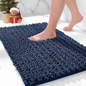 lot 20248 image: Ruggnovea Bathroom Rugs Non Slip Washable, Extra Thick Soft Chenille Absorbent Bath Mat, High Density Barrier Non Slip Backing, Quick Dry Plush Shaggy Floor Carpet for Tub&Shower 24x17, Blue