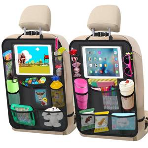 lot 20251 image: 2Pcs Car Backseat Organizer Kick Mat Seat Back Protector Car Seat Organizer
