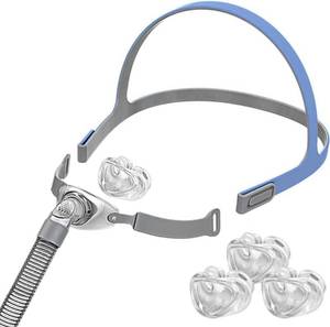 lot 20254 image: Nasal Pillow Supplies - Includes 3 Size Nasal Pillows Nose Mask Assembly
