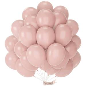 lot 20256 image: PartyWoo Dusty Pink Balloons 100pcs Lilac Pink Color 12 Inch