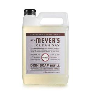 lot 20261 image: Mrs. Meyer s Clean Day Liquid Dish Soap Refill  Lavender Scent  48 Fl Oz Bottle
