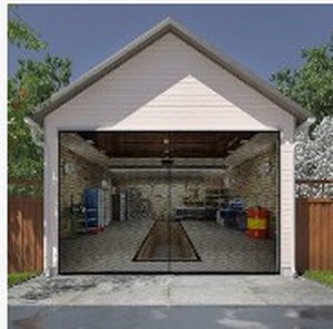 lot 19356 image: Magnetic Garage Screen Door with Velcro Installation