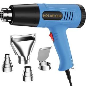 lot 1082 image: URTOOLS Heat Gun, 900W Hot Air Gun with 2 Temp Settings 572 & 1112°F, Overload Protection, 4 Nozzles, 5FT Cord, Heat Shrink Gun for Crafts, Resin, Vinyl Wrap, Soldering & Phone Repair