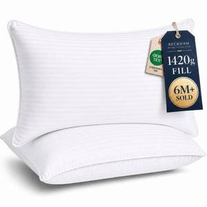 lot 1084 image: Beckham Hotel Collection Bed Pillows King Size Set of 2
