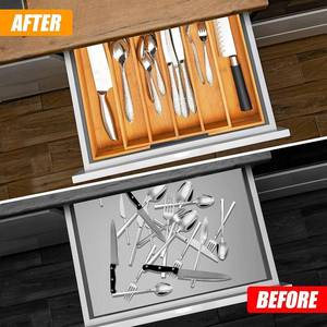 lot 1086 image: Kitchen Silverware Drawer Organizer and Storage Flatware Cutlery Utensil Holder Spice Rack Containers Bathroom Counter Cabinet Office Desk Makeup Drawer Tray Kitchen and Dining Tools Decor Accessories